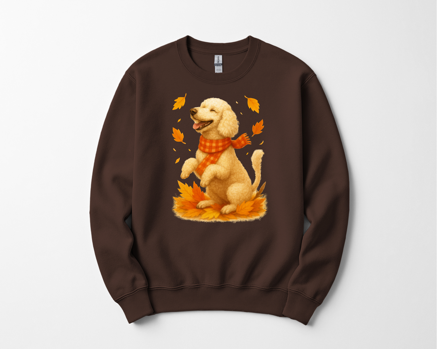 Poodle Autumn Shirt, Cozy Poodle Sweatshirt, Fall Dog Lover Apparel, Poodle Leaves Gift, Cute Dog Clothing, Autumn Vibes Sweatshirt