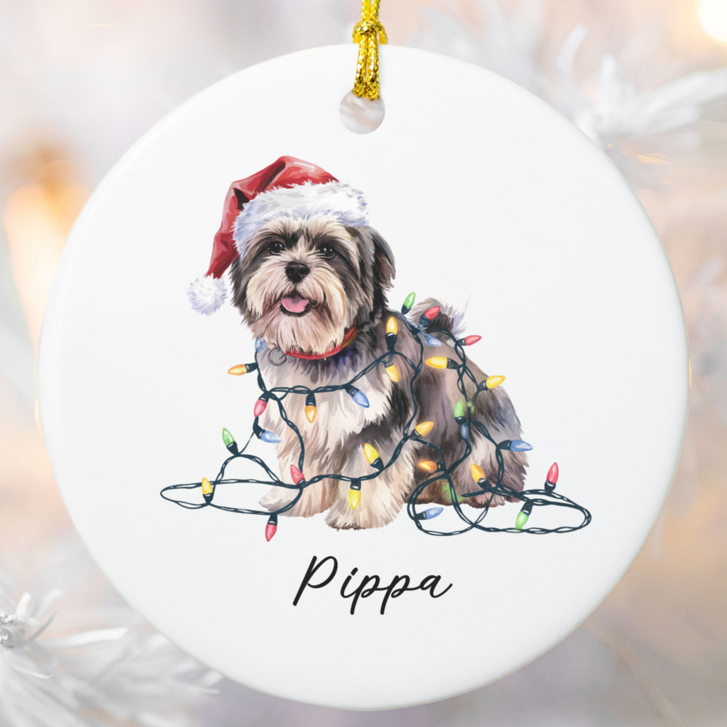 Lhasa Apso Ornament Personalized Dog Keepsake