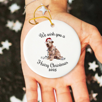 Load image into Gallery viewer, Christmas Soft Coated Wheaten Terrier Ornament, Christmas Lights Dog Keepsake
