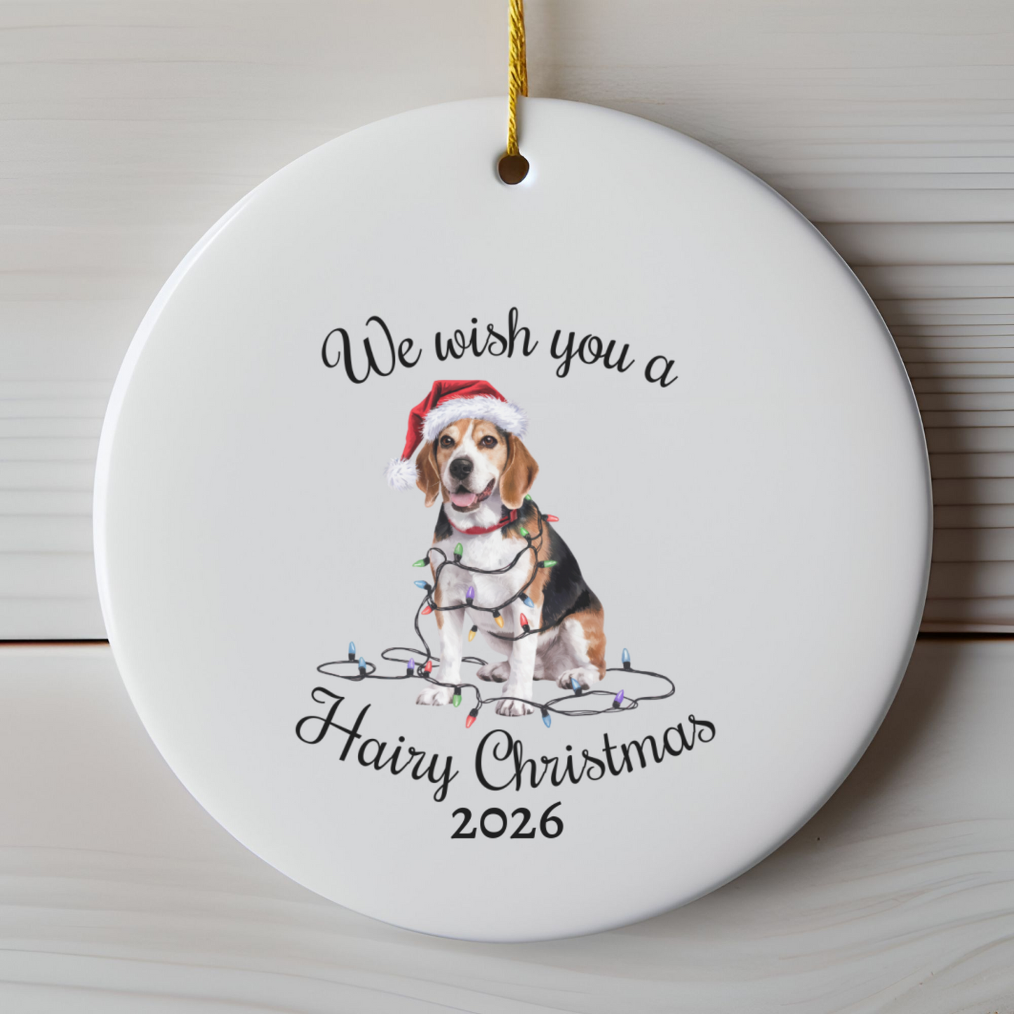Christmas Beagle Ornament, Beagle Mom, Christmas Lights Dog Keepsake, Christmas Dog, Gift For Dog Lover, Beagle