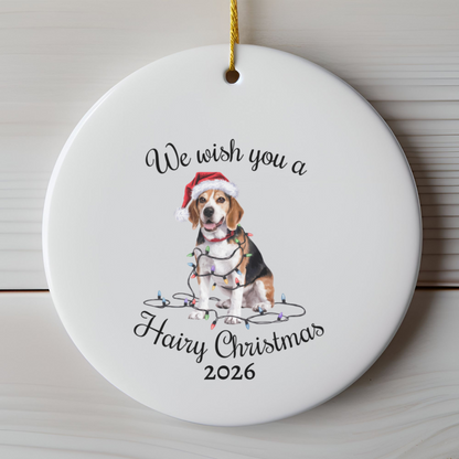 Christmas Beagle Ornament, Beagle Mom, Christmas Lights Dog Keepsake, Christmas Dog, Gift For Dog Lover, Beagle