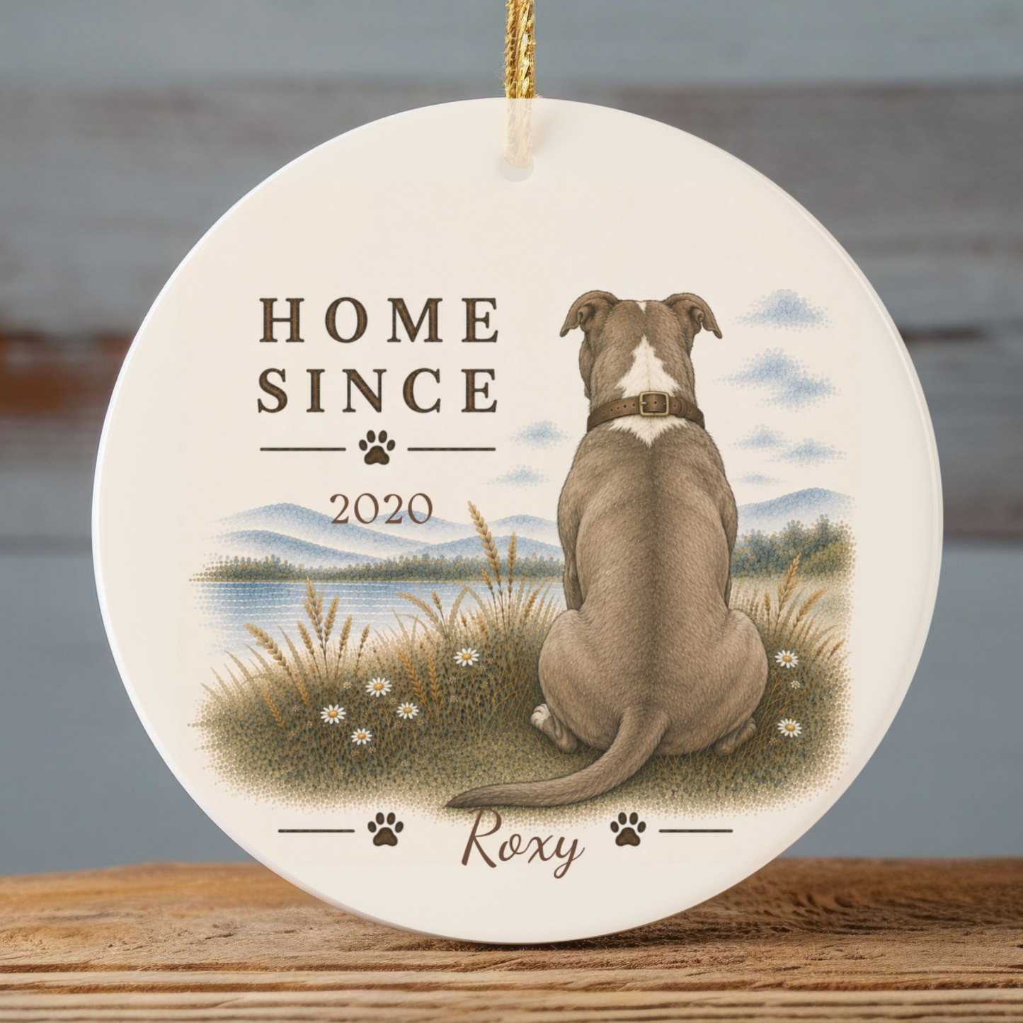 Personalized Pit Bull Ornament, Double Sided Gotcha Day Gift, Custom Dog Keepsake