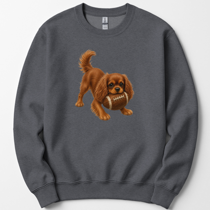 Ruby Cavalier Football Sweatshirt Cute Dog Lover Game Day Crewneck Cavalier Mom Gift