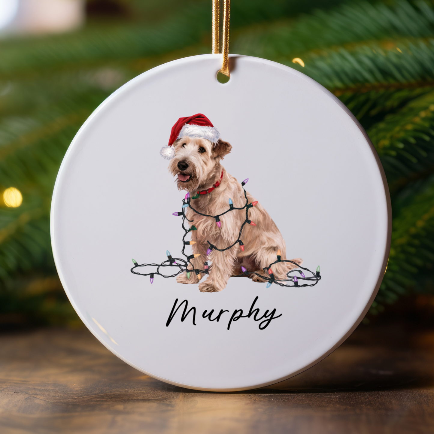 Soft Coated Wheaten Terrier Ornament, Personalized Christmas Decor