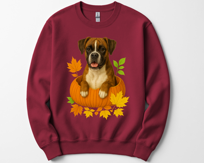 Boxer Dog Pumpkin Shirt, Fall Dog Lover Tee on Comfort Colors 1717