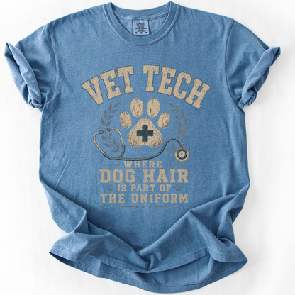 Vet Tech Shirt Dog Hair Uniform Tee Veterinary Technician Gift Vintage Vet Tech Tshirt
