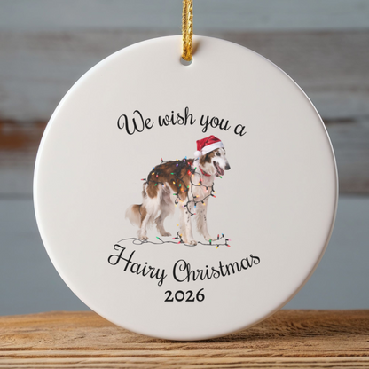 Christmas Borzoi Ornament, Christmas Lights Dog Keepsake, Christmas Dog, Borzoi Mom, Gift For Dog Lover, Borzoi