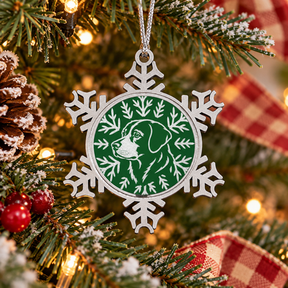 Labrador Retriever Ornament, Pewter Snowflake Christmas Ornament, Lab Lover Gift