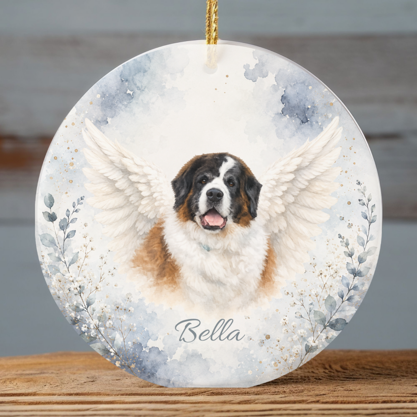 Personalized Pet Memorial Ornament, Custom Rainbow Bridge Photo Keepsake Gift