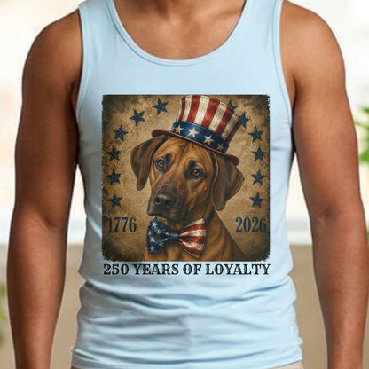 Rhodesian Ridgeback Patriotic Tank Top, 250 Years of Loyalty