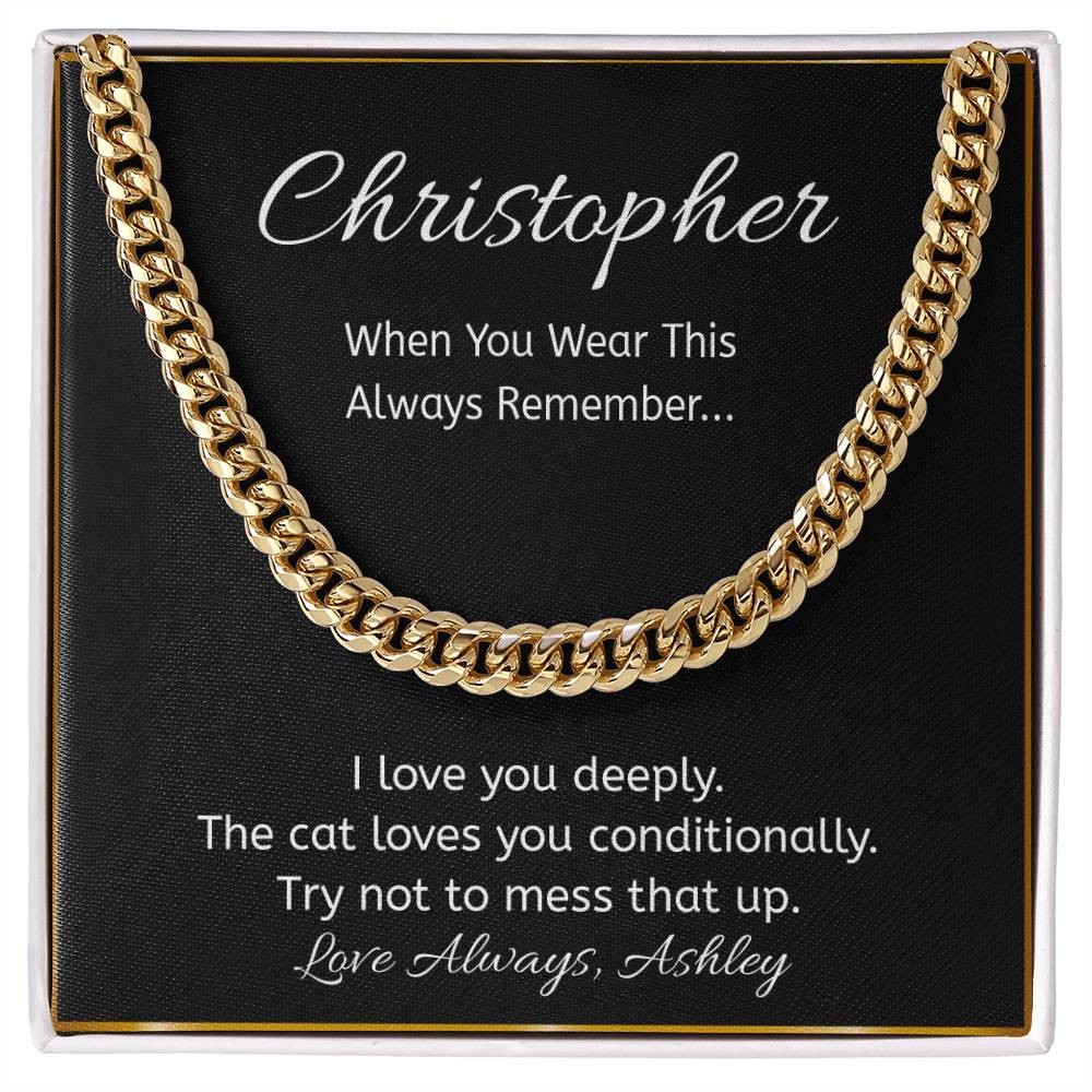 Funny Cat Lover Necklace with Personalized Message Card
