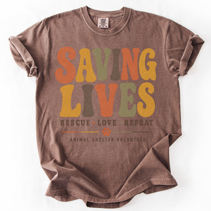 Saving Lives Animal Shelter Volunteer Shirt
