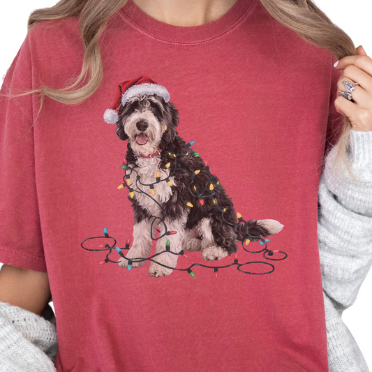 Christmas Labradoodle Shirt, Christmas Lights Dog Tee, Christmas Dog Tee, Labradoodle Mom Tshirt, Gift for Dog Lover, Labradoodle