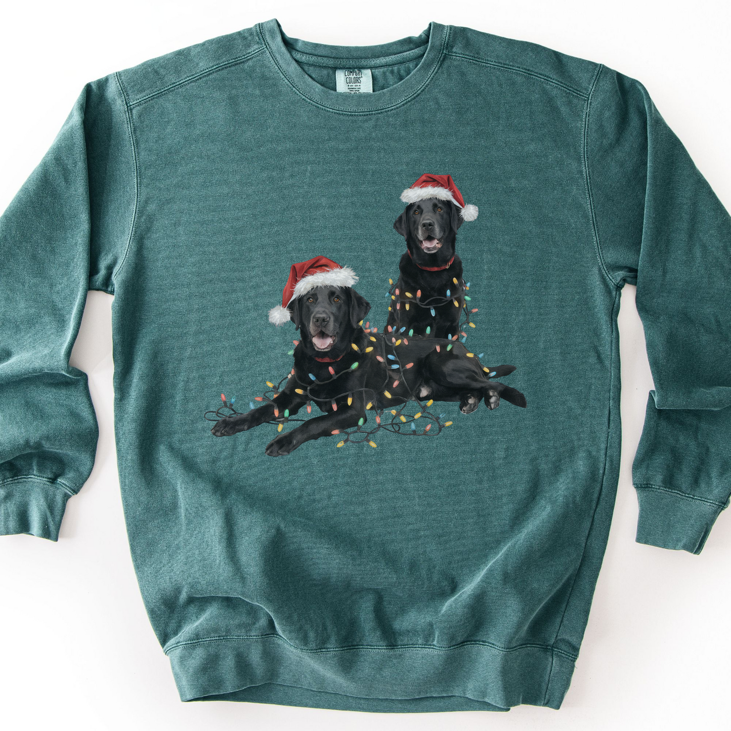 Black Labs Christmas Lights Sweatshirt
