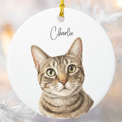 Custom Watercolor Pet Memorial Ornament with Name