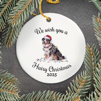 Load image into Gallery viewer, Christmas Australian Shepherd Ornament, Christmas Lights Dog Keepsake
