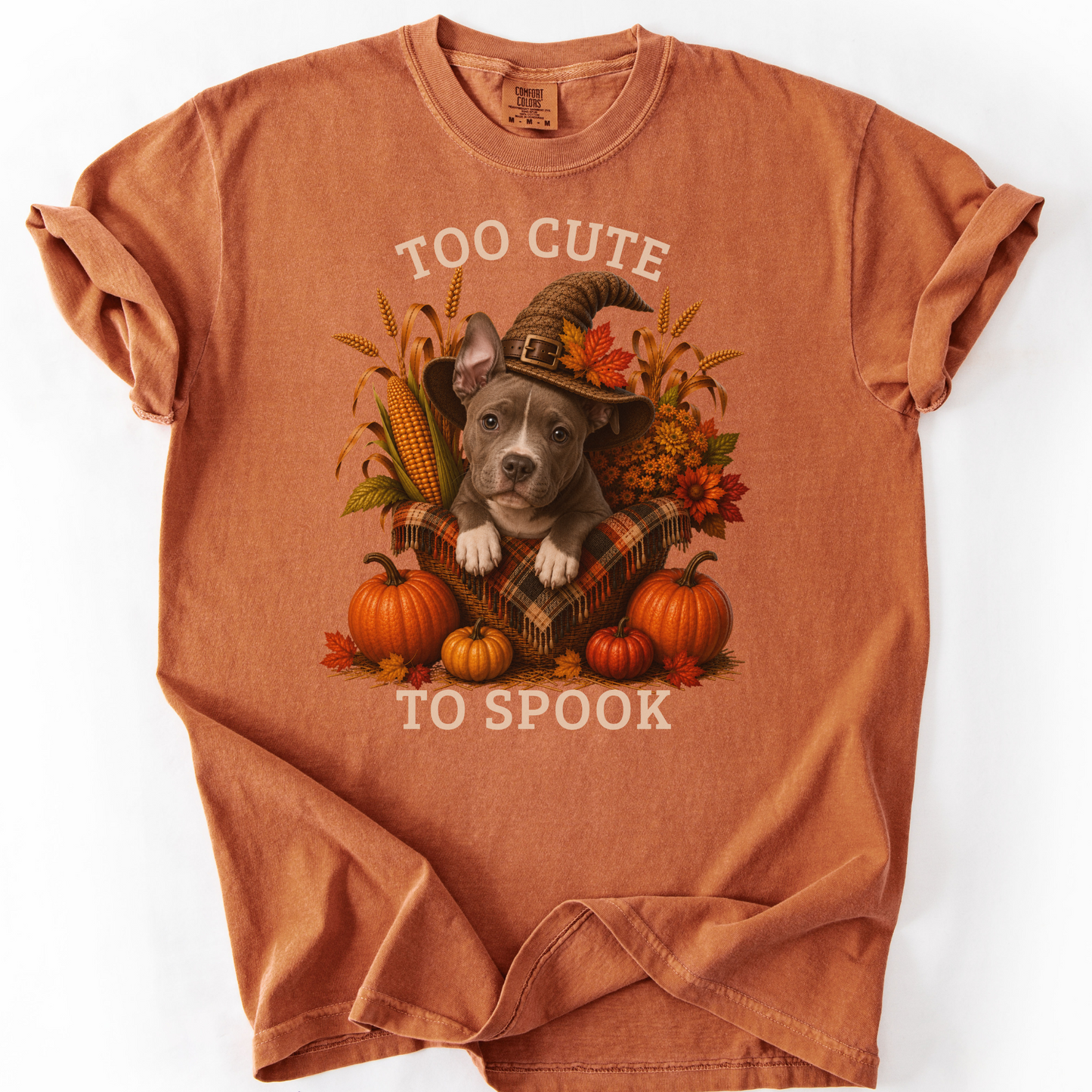 Pitbull Halloween Shirt, Too Cute To Spook Fall Dog Lover Tee