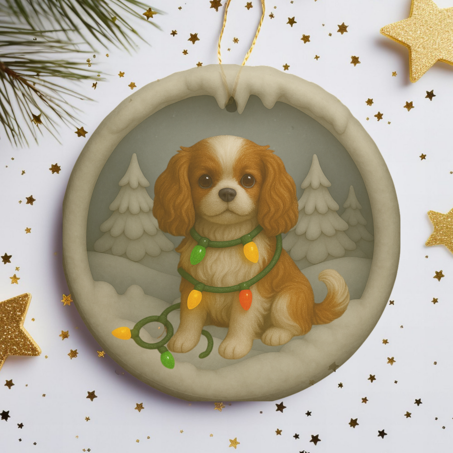 Personalized Blenheim Cavalier King Charles Christmas Ornament