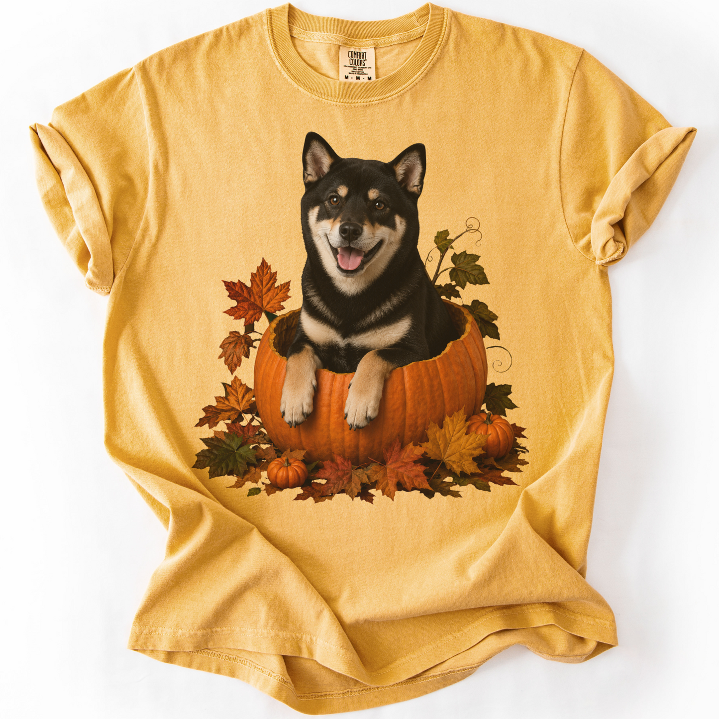 Black Shiba Inu Pumpkin Shirt, Cute Fall Dog Lover T-Shirt for Shiba Moms and Dads