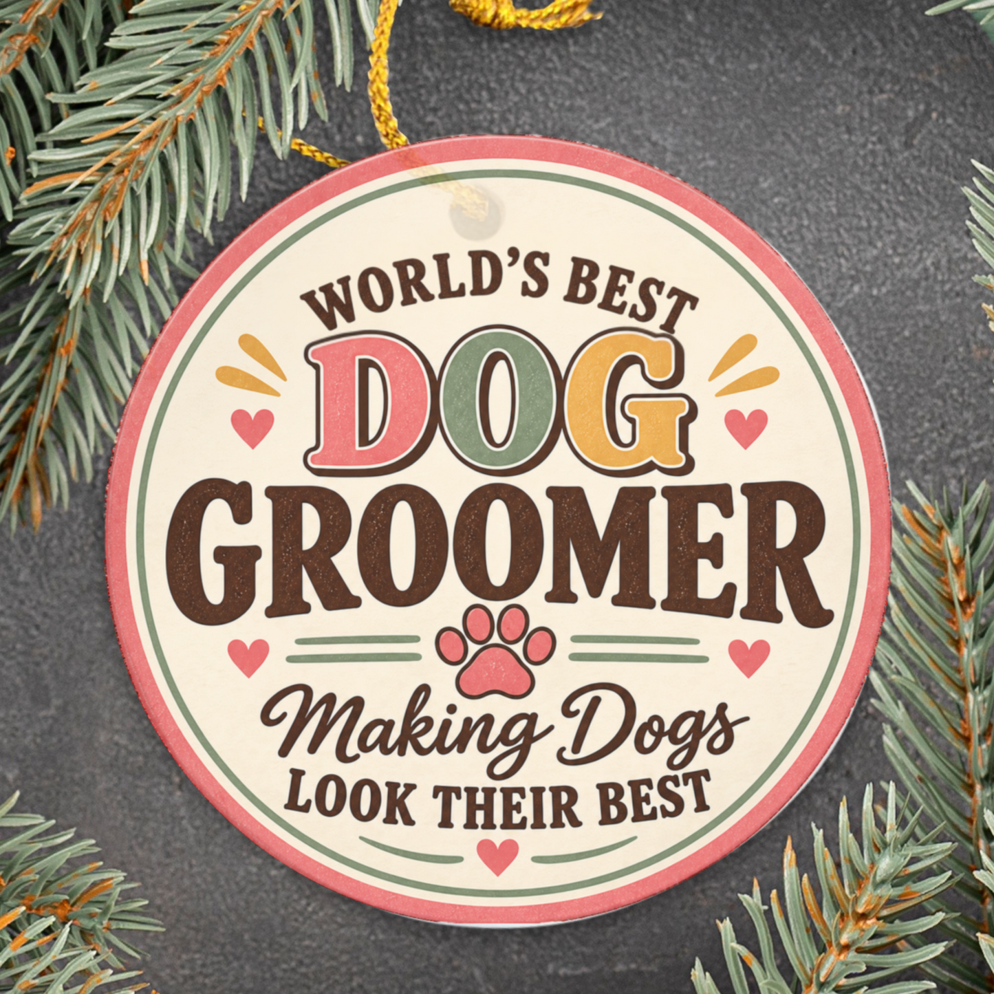 Personalized Dog Groomer Ornament
