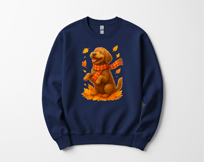 Portuguese Water Dog Autumn Shirt, Cozy Fall Dog Sweatshirt, Cute Brown Dog Lover Gift, Seasonal Apparel Pullover