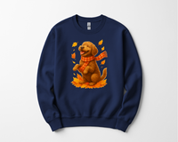 Load image into Gallery viewer, Portuguese Water Dog Autumn Shirt, Cozy Fall Dog Sweatshirt, Cute Brown Dog Lover Gift, Seasonal Apparel Pullover
