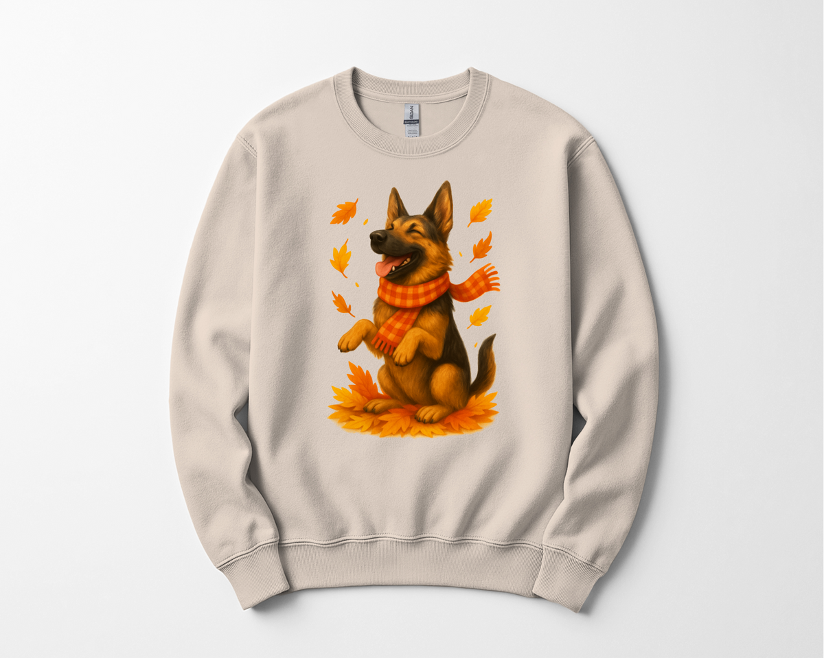 German Shepherd Autumn Shirt, Cozy Fall Dog Sweatshirt, Pet Lover Gift, Seasonal Canine Clothing, Dog Mom Apparel