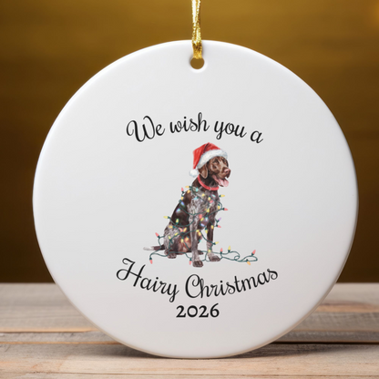 Christmas German Shorthaired Pointer Ornament, Christmas Lights Dog Keepsake