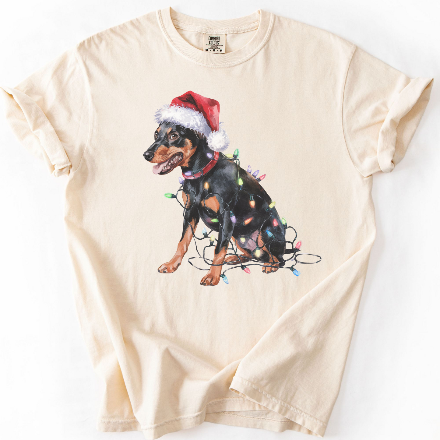 Christmas Miniature Pinscher Shirt, Christmas Lights Dog Tee, Christmas Dog Tee, Miniature Pinscher Mom Tshirt, Gift for Dog Lover