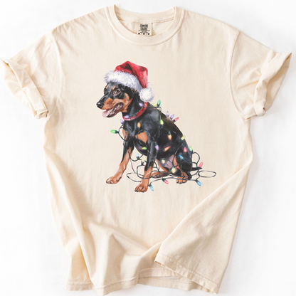 Christmas Miniature Pinscher Shirt, Christmas Lights Dog Tee, Christmas Dog Tee, Miniature Pinscher Mom Tshirt, Gift for Dog Lover