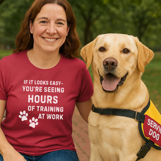 If It Looks Easy, You're Seeing Hours of Training at Work T-Shirt | Comfort Colors 1717 Service Dog Tee