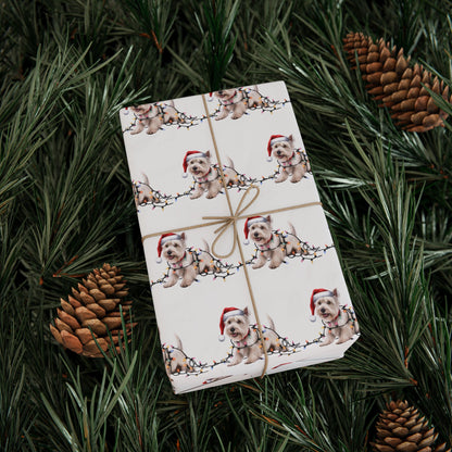 West Highland Terrier Christmas Lights Wrapping Paper