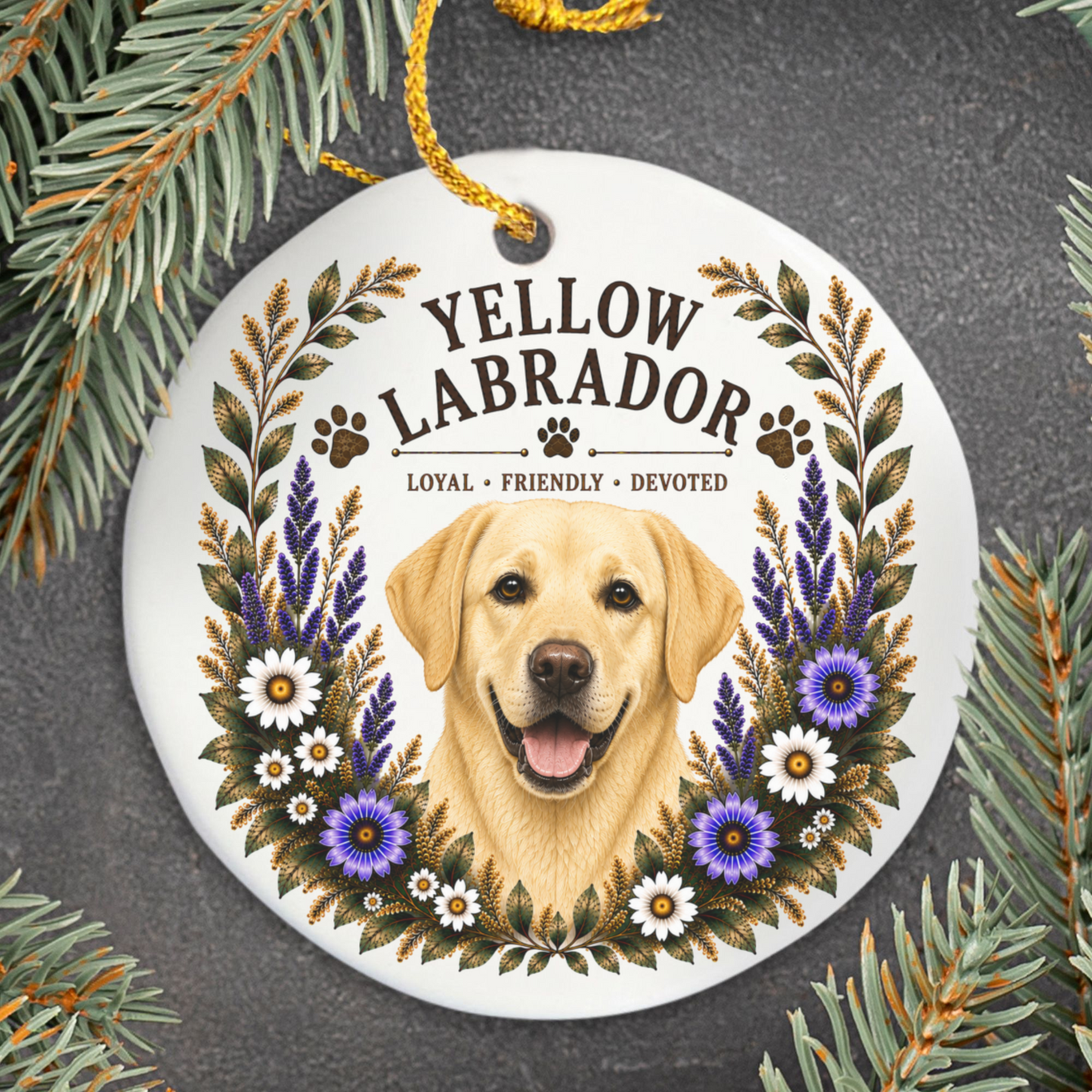 Yellow Lab Ornament, Labrador Retriever Lover Gift, Yellow Lab Mom Gift, Dog Breed Keepsake