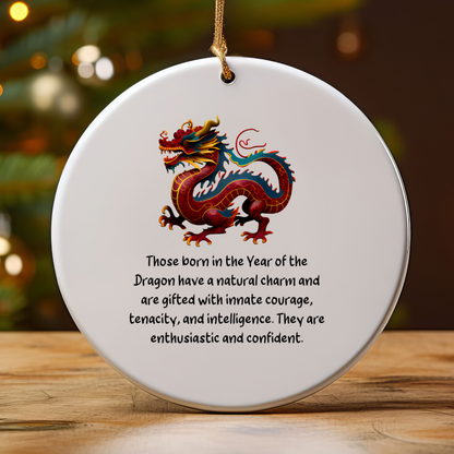Chinese Zodiac Dragon Ornament, Year of the Dragon Horoscope Gift for Lunar New Year