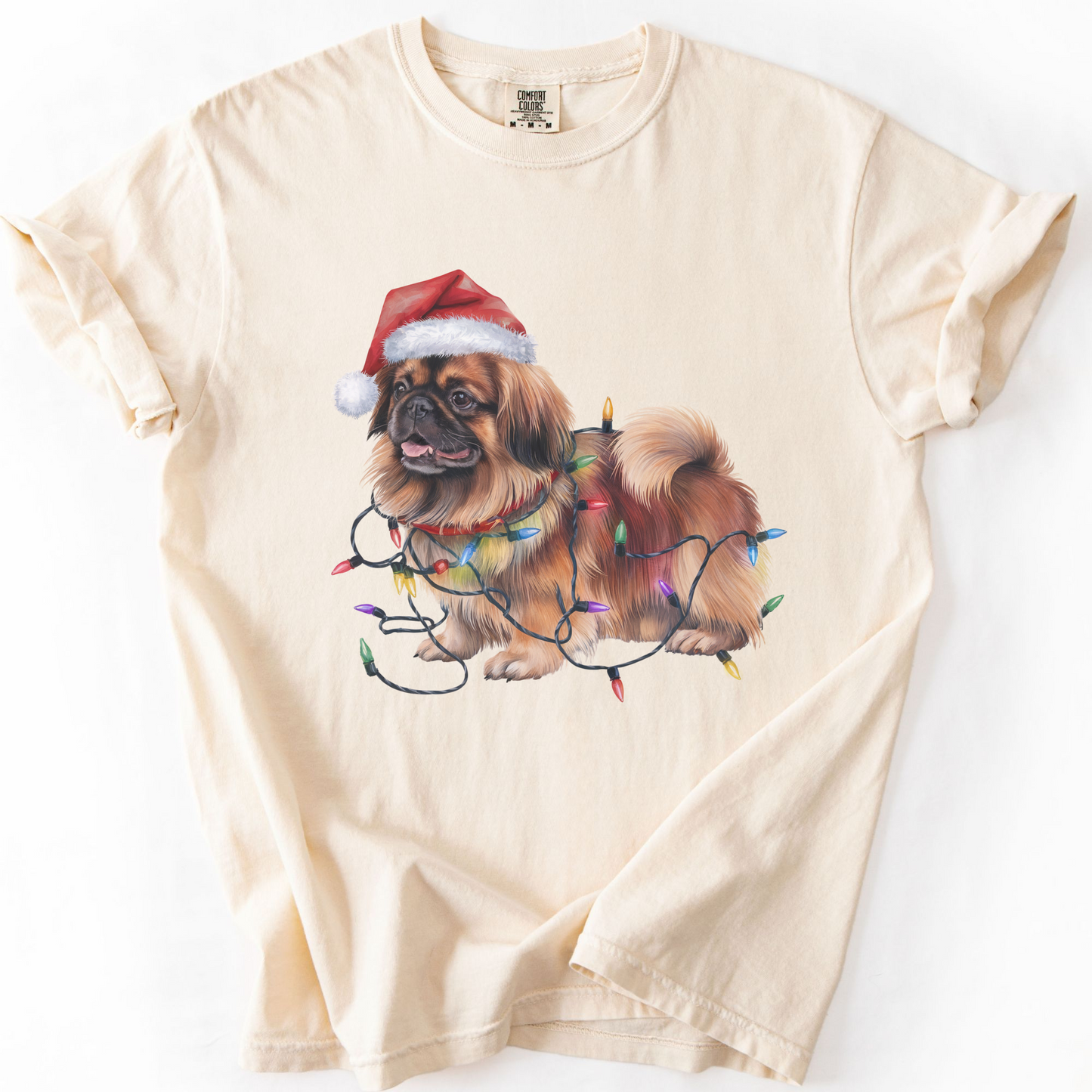 Christmas Pekingese Shirt, Christmas Lights Dog Tee, Christmas Dog, Pekingese Mom Tee, Gift for Dog Lover