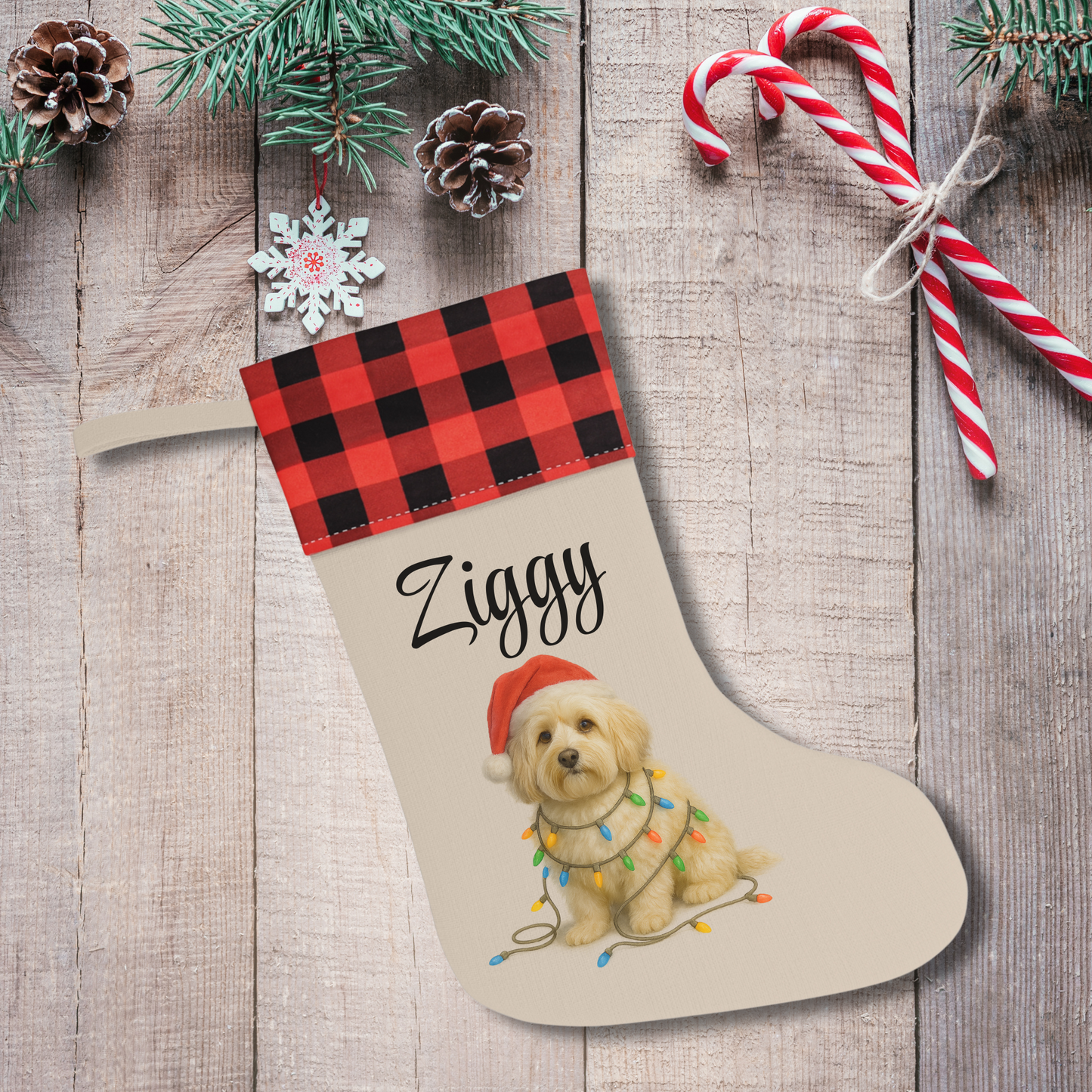 Personalized Havanese Christmas Stocking, Holiday Decor Gift for Pet Lovers