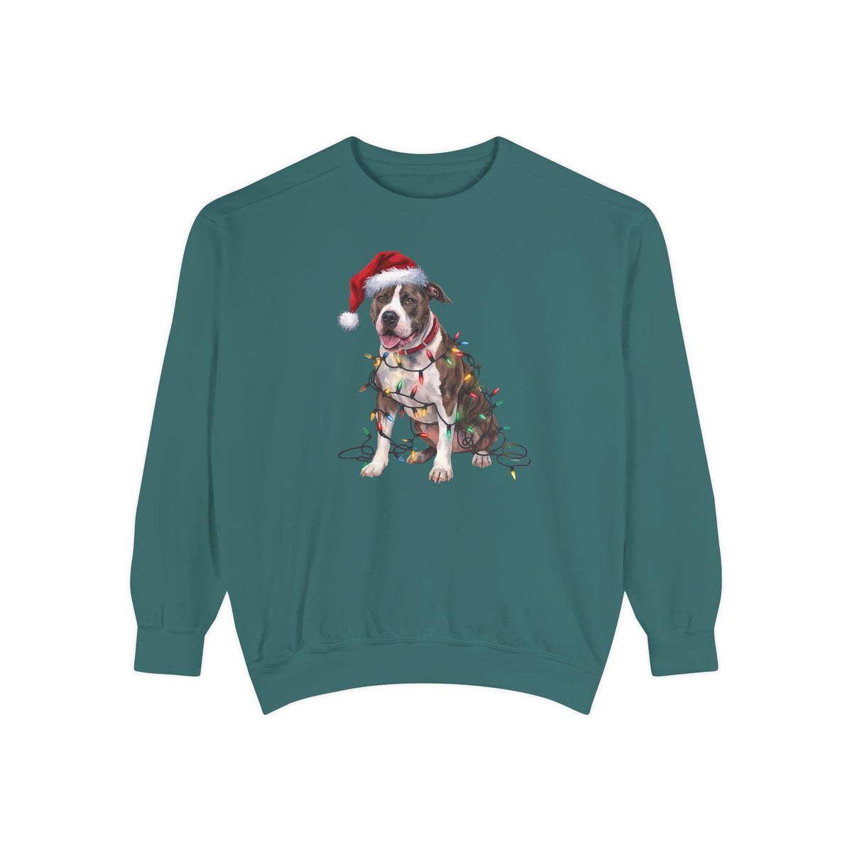 Christmas Pitbull Sweatshirt, Christmas Lights Dog