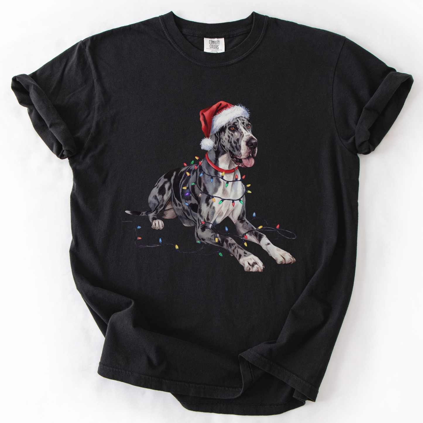 Christmas Great Dane Shirt, Christmas Lights Dog Shirt, Christmas Dog, Great Dane Mom Shirt, Gift for Dog Lover, Great Dane