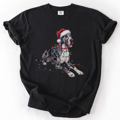 Christmas Great Dane Shirt, Christmas Lights Dog Shirt, Christmas Dog, Great Dane Mom Shirt, Gift for Dog Lover, Great Dane