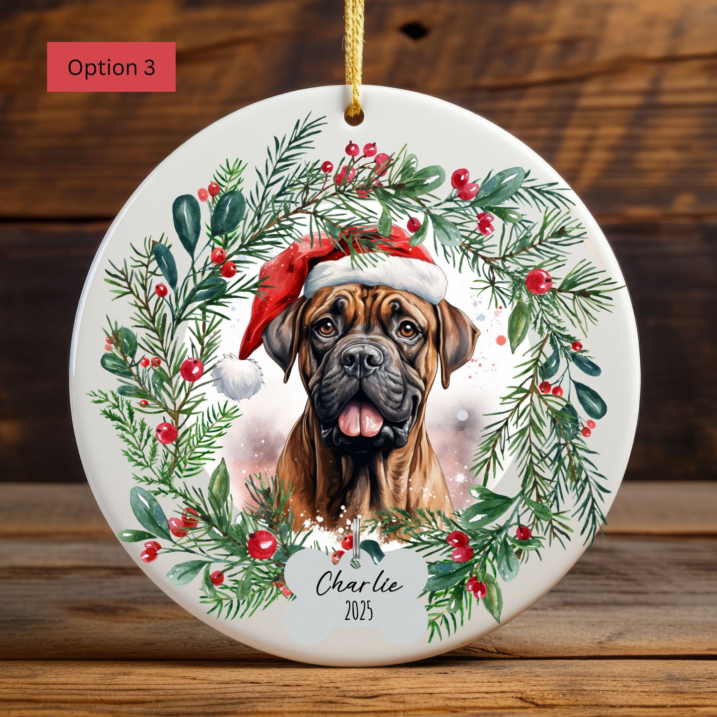 Personalized Boxer Christmas Ornament