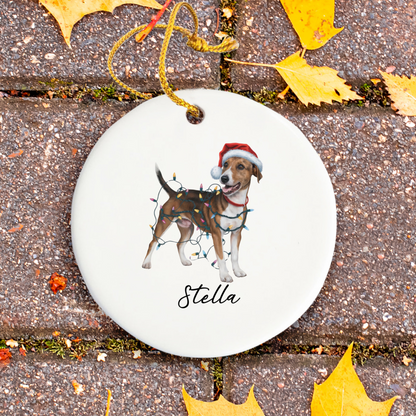 Smooth Fox Terrier Ornament, Personalized Christmas Decor