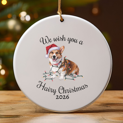 Corgi Christmas Ornament, Personalized Dog Keepsake