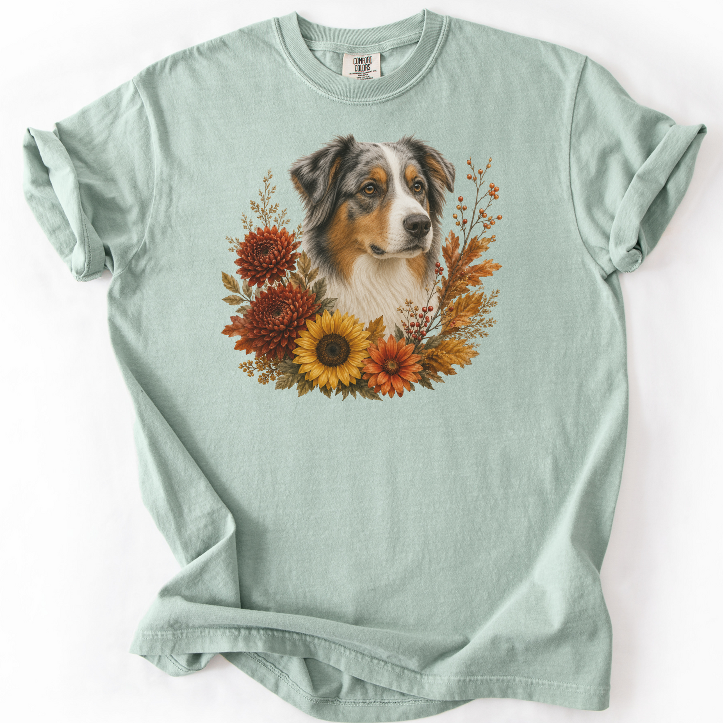 Australian Shepherd Autumn Floral Shirt