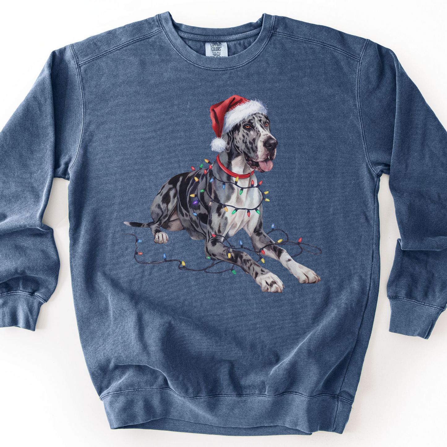 Great Dane Christmas Lights Sweatshirt