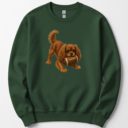 Ruby Cavalier Football Sweatshirt Cute Dog Lover Game Day Crewneck Cavalier Mom Gift
