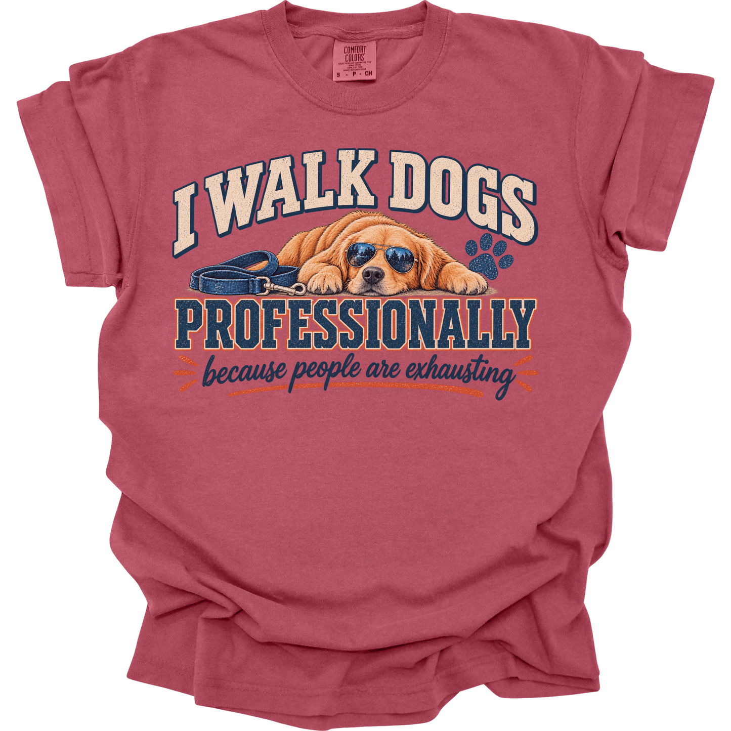 Dog Walker Shirt, I Walk Dogs Professionally Tee, Funny Dog Walker Gift