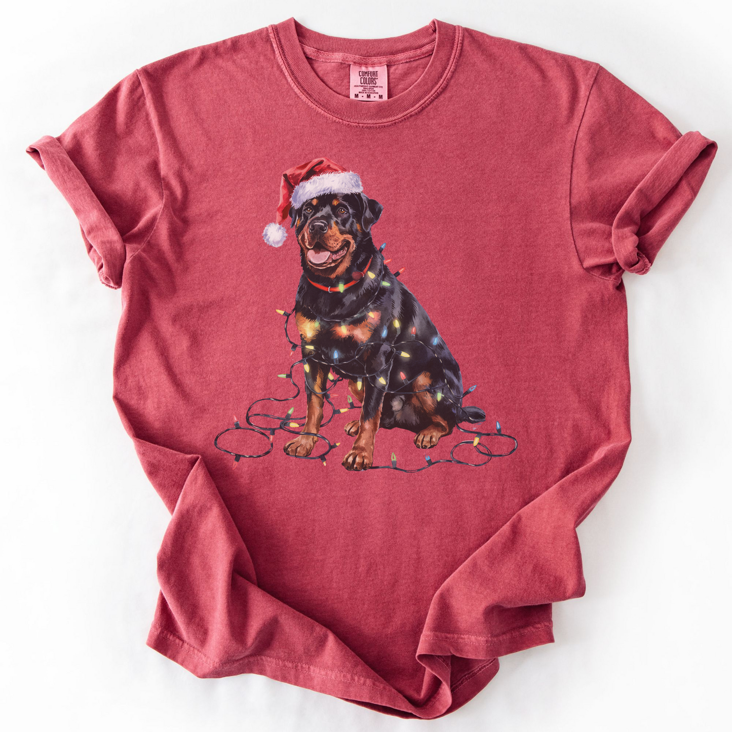 Christmas Rottweiler Shirt, Christmas Lights Dog Tee, Christmas Dog Tee, Rottweiler Mom Tshirt, Gift for Dog Lover, Rottweiler
