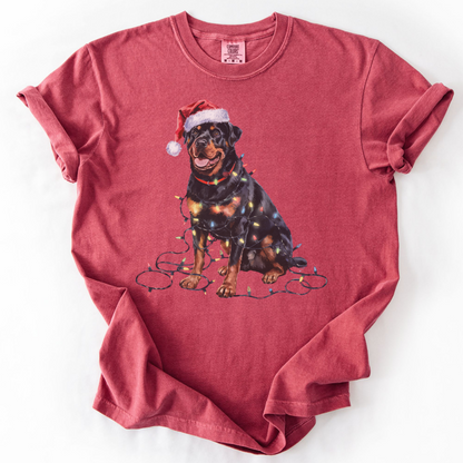 Christmas Rottweiler Shirt, Christmas Lights Dog Tee, Christmas Dog Tee, Rottweiler Mom Tshirt, Gift for Dog Lover, Rottweiler
