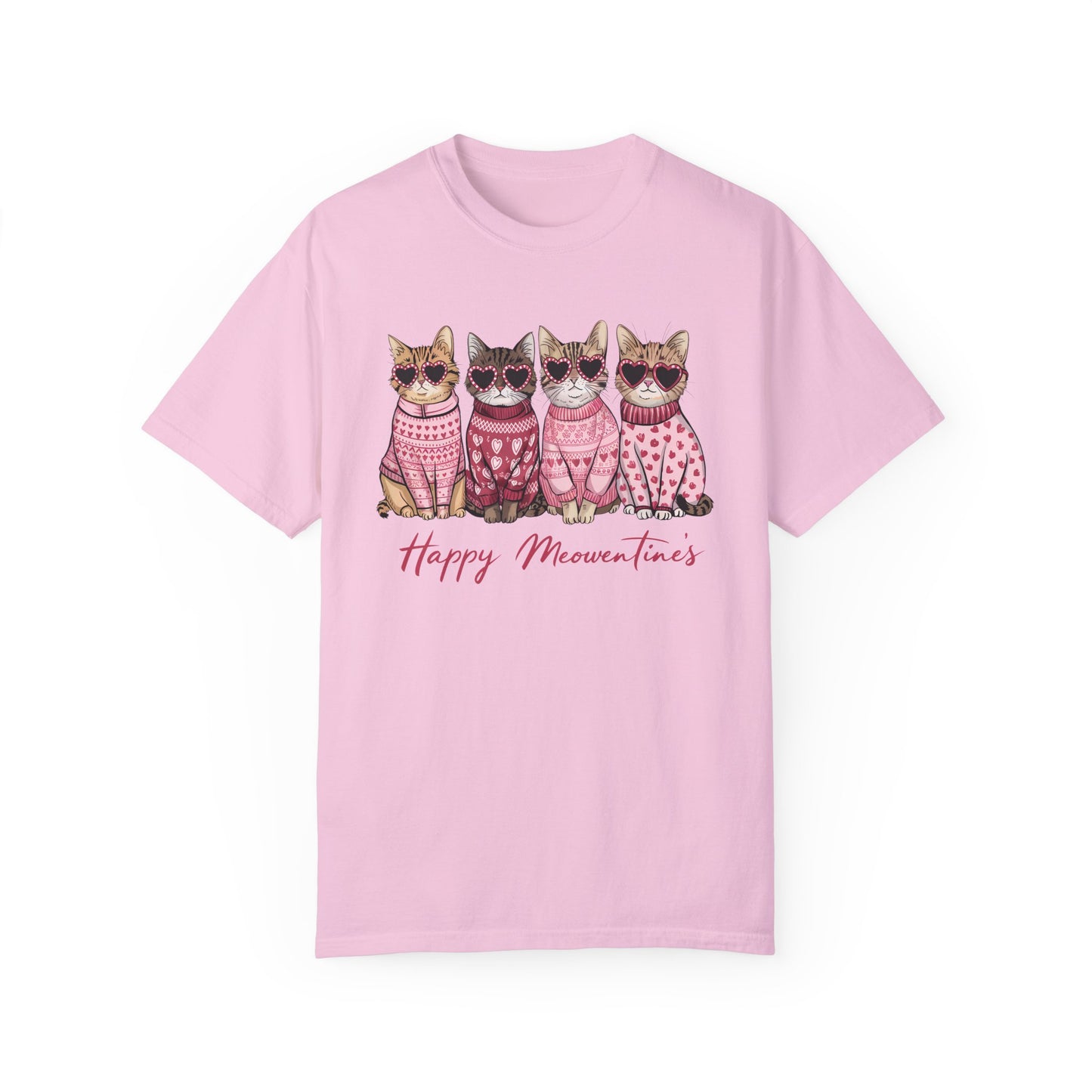 Valentine's Day Cat Lover T-shirt, Fun Meowentines Tee, Unisex Pajama Shirt, Cute Cat Valentine's Clothing, Cat Lover Gift Shirt