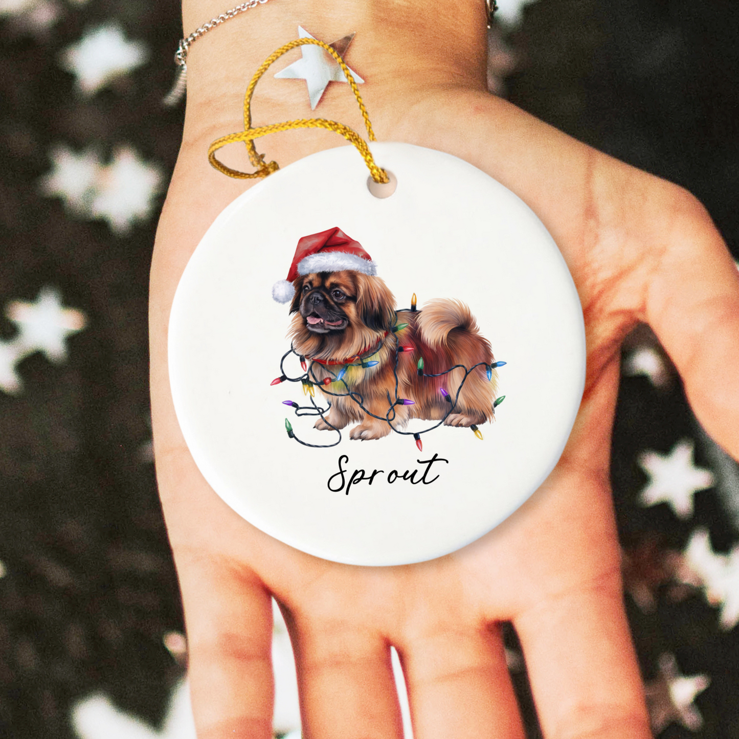 Pekingese Ornament, Personalized Dog Keepsake